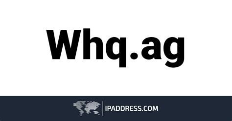 whq ag|whq install services.